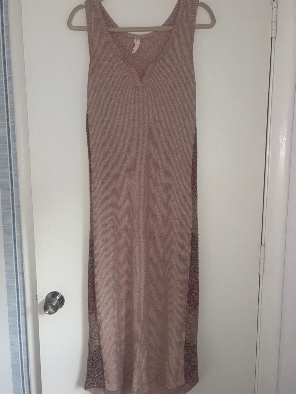 Free People Sleeveless Knit Maxi Dress in Dusty Rose